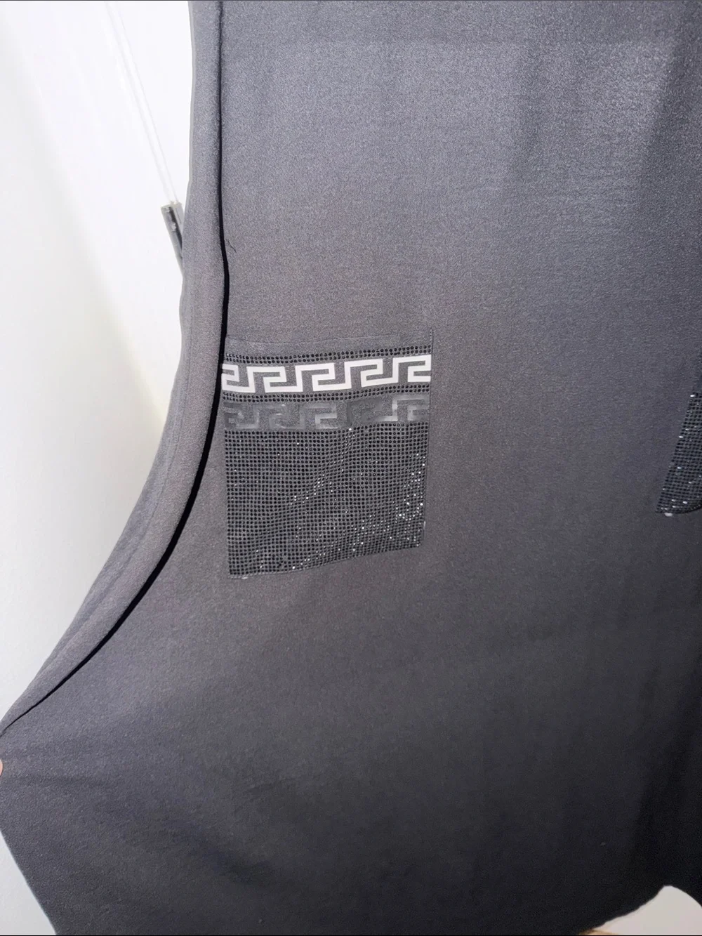 Black Short-Sleeve Fashion Logo Dress